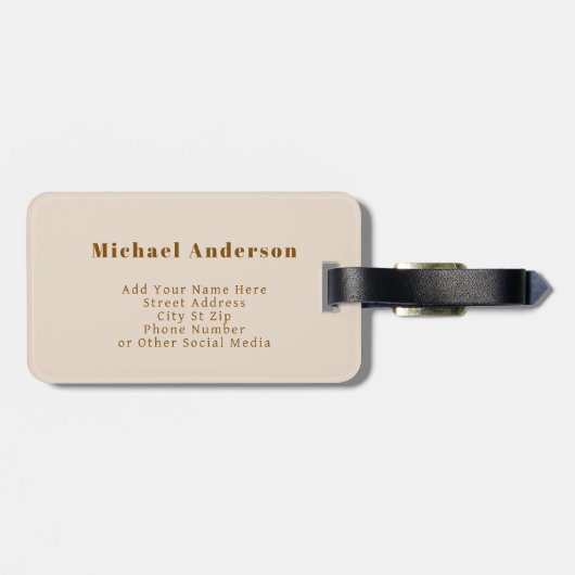 Elegant Gentle Rustic Floral Seamless Pattern Bagagelabel (Achterkant horizontaal)