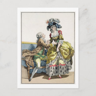 Elegant Gentleman die een dame voorstelt in een 'M Briefkaart