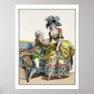Elegant Gentleman die een dame voorstelt in een 'M Poster