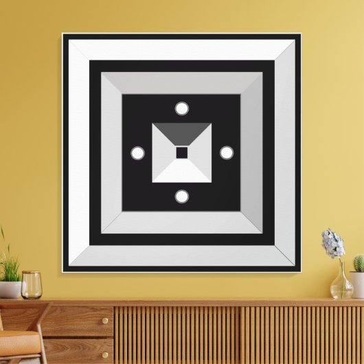 Elegant Geometric Abstract Art Canvas afdrukken (Insitu (Woonkamer))