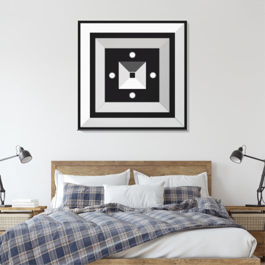 Elegant Geometric Abstract Art Canvas afdrukken (Insitu (Slaapkamer))