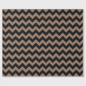 Elegant Geometric Black en Brown Chevron Pattern Cadeaupapier (Vlak)
