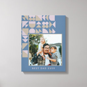 Elegant Geometric Dusty Blue Specialized Photo Canvas Afdruk