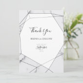 Elegant Geometric Marble Wedding Bedankkaart (Staand voorkant)