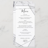 Elegant Geometric Marble Wedding Menu (Voorkant / Achterkant)
