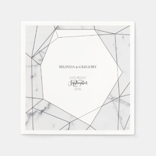 Elegant Geometric Marble Wedding Servet