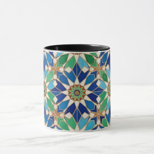 Elegant Geometric Mosaic Design Coffee Cup Mok (Midden)