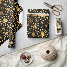 Elegant geometric pattern black and gold cadeaupapier