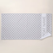 Elegant Geometric Pattern Custom Boat Name Strandlaken (Voorkant)