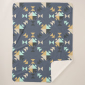 Elegant Geometric Pattern in Mint, Gold en Black Sherpa Deken (Voorkant)