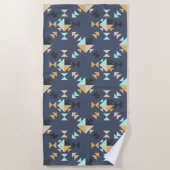 Elegant Geometric Pattern in Mint, Gold en Black Strandlaken (Voorkant)