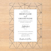 Elegant Geometric Pattern Wedding Invitations Acryl Uitnodigingen (Voorkant)
