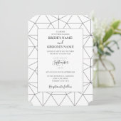 Elegant Geometric Pattern Wedding Invitations Kaart (Staand voorkant)