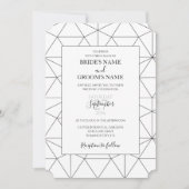 Elegant Geometric Pattern Wedding Invitations Kaart (Voorkant)