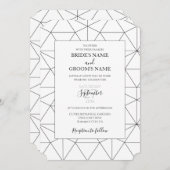 Elegant Geometric Pattern Wedding Invitations Kaart (Voorkant / Achterkant)