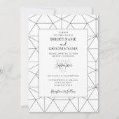 Elegant Geometric Pattern Wedding Invitations Kaart (Voorkant)