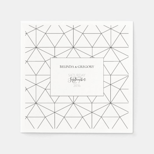 Elegant Geometric Pattern Wedding Servet (Voorkant)