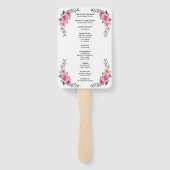 Elegant Geometric Pink Rose Wedding Program Fans Handwaaier (Achterkant)
