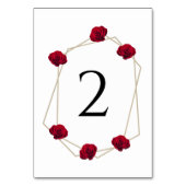 Elegant Geometric Red Rose Wedding Kaart (Achterkant)