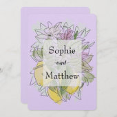 Elegant Geometric Rustic Greenery lemon Lavender Kaart (Voorkant / Achterkant)