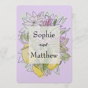 Elegant Geometric Rustic Greenery lemon Lavender Kaart