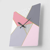 Elegant geometric stripes polka dots pastel vierkante klok (Hoek)
