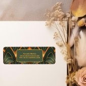 Elegant geometrisch Art Deco Vrijgezellenfeest Etiket