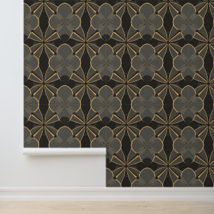 Elegant geometrisch bloempatroon ontwerp behang
