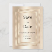 Elegant geometrisch champagnegoud Save the Date Kaart (Voorkant)