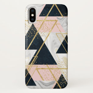 Elegant geometrisch en confettien gouden ontwerp iPhone x hoesje