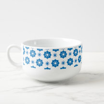 Elegant geometrisch Floral blauw en wit patroon
