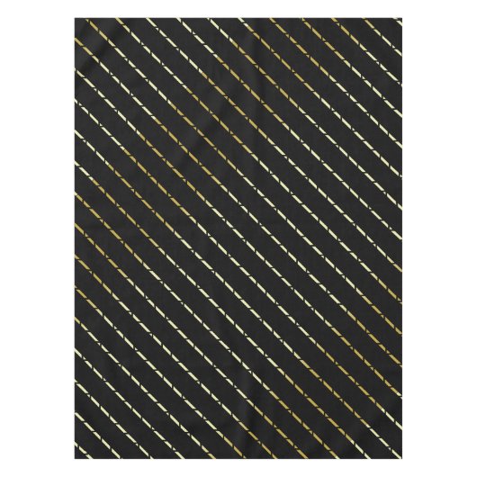 Elegant geometrisch goud patroon op zwart tafelkleed (Voorkant)