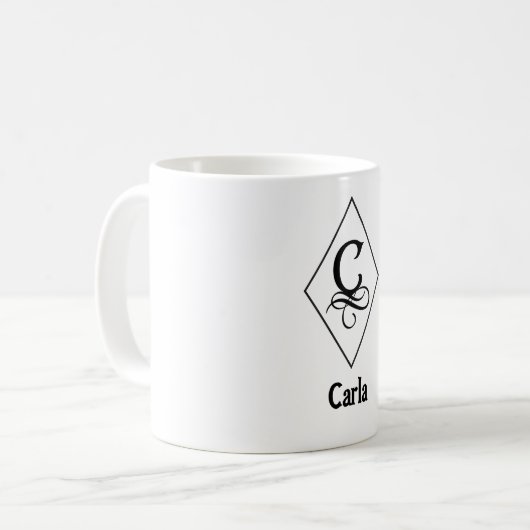 Elegant Geometrisch Initiaal Monogram C Koffiemok (Voorkant links)