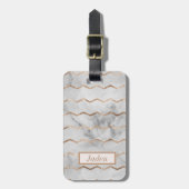 Elegant geometrisch marmeren stijl Bagagelabel (Voorkant verticaal)