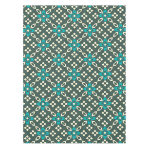 Elegant geometrisch patroon in Blauwgroen en wijze Tafelkleed
