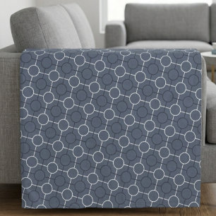 Elegant Geometrisch Patroon van Onderling Verbonde Fleece Deken