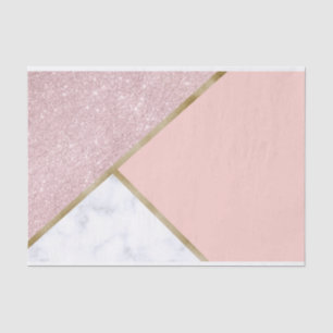 Elegant geometrisch roos goud glitter witte marmer tissuepapier