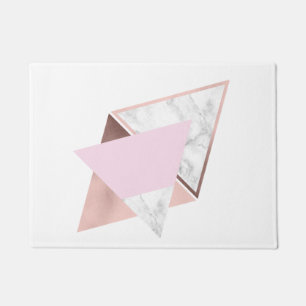 Elegant geometrisch roos goud witte marmer roze deurmat
