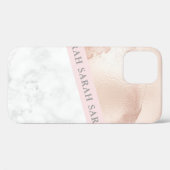 Elegant geometrisch roos goudroze marmer Case-Mate iPhone case (Achterkant (horizontaal))