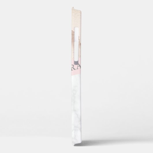 Elegant geometrisch roos goudroze marmer Case-Mate iPhone case (Achterkant / Links)