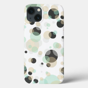 Elegant geometrische belletjes op aangepaste kleur iPhone 13 hoesje