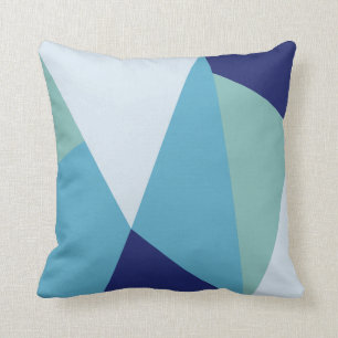 Elegant geometrische marineblauw en zee groene pas kussen