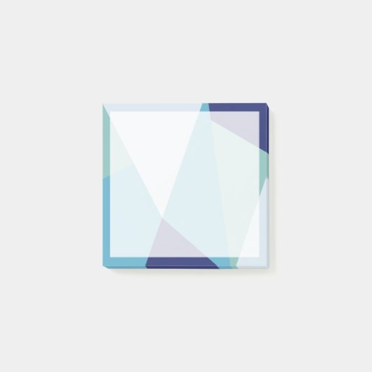 Elegant geometrische marineblauw en zee groene pas post-it® notes (Voorkant)