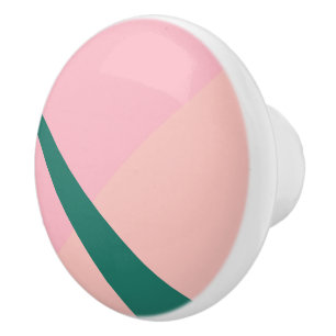 Elegant geometrische pastelroze perzik groen keramische knop