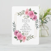 Elegant geometrische roze roze roze roodroze kaart (Staand voorkant)