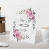 Elegant geometrische roze roze roze veiligheid reclamebord met voetstuk (Insitu)