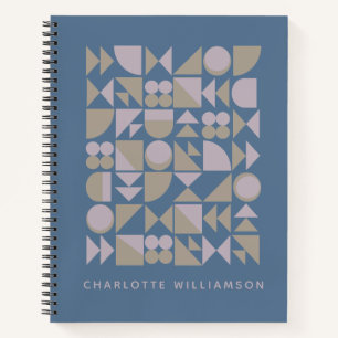 Elegant geometrische vormen Stusty Blue, speciaal  Notitieboek