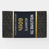 Elegant gepersonaliseerd 60e verjaardag Gold Spandoek (Horizontaal)