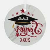 Elegant gepersonaliseerd Afstuderen van de Naam se Glas Ornament (Achterkant)