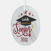 Elegant gepersonaliseerd Afstuderen van de Naam se Glas Ornament (Voorkant links)